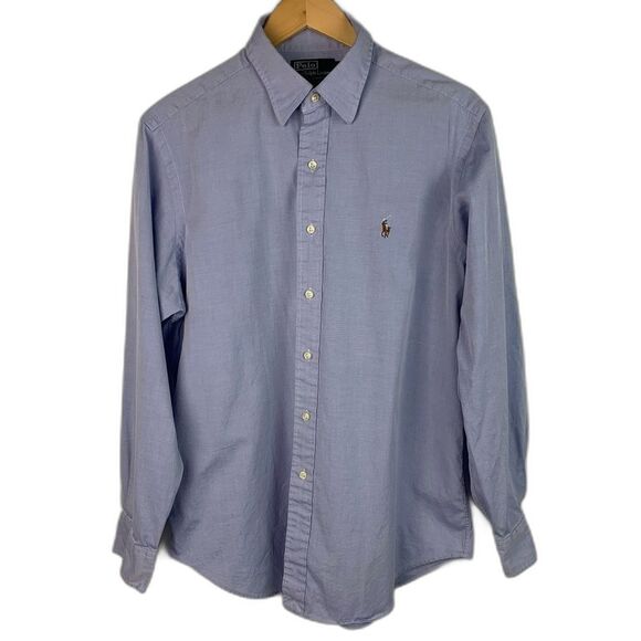Polo Ralph Lauren Men Blue Classic Fit Long Sleeve Andrew Button Up Shirt Sz 16 - Picture 1 of 6